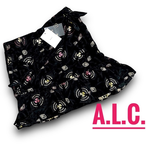 NWT A.L.C. Metallic Ruffled Skirt - Picture 1 of 2